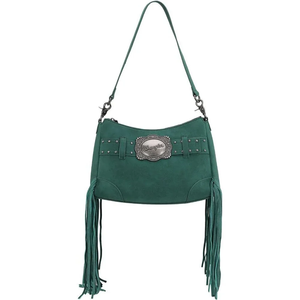 Women Hobo Bag Vegan Suede Fringe Shoulder Crossbody with Tassels